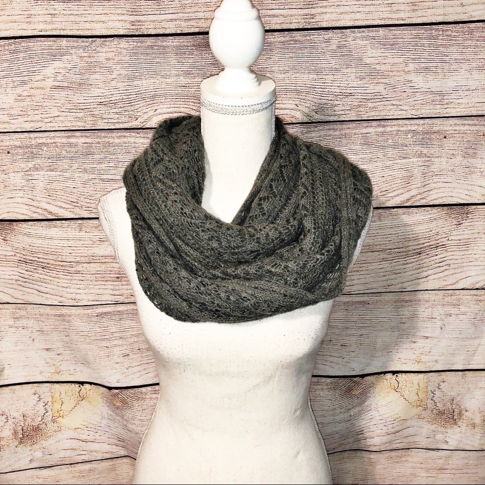 Grey Knit Infinity Scarf